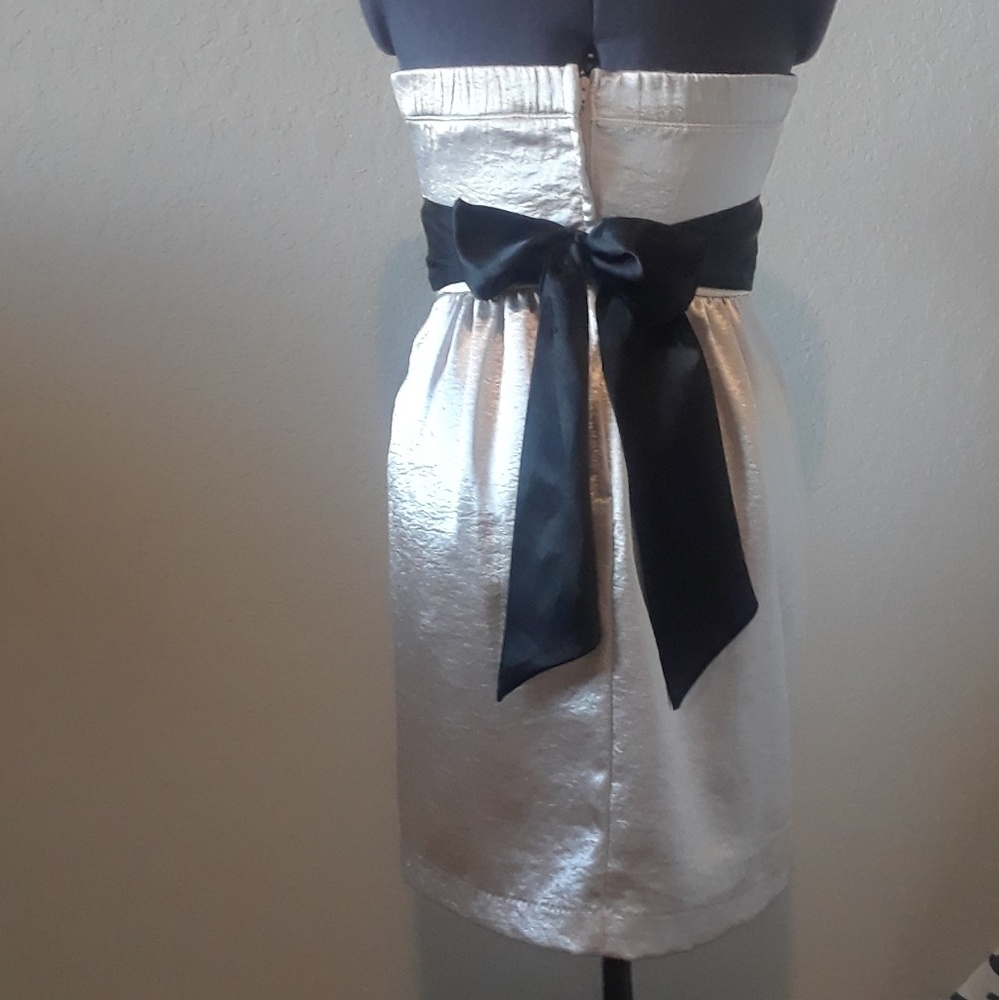 💕HP💕Champagne‎ Satin Dress - Picture 4 of 7